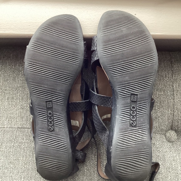 Ecco Black Leather Strap Sandal Women's size US 8.5/EU 39 - Picture 6 of 6